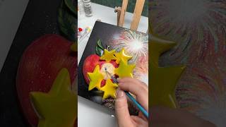 what happens when you take a big bite out of an apple? 🍎✨ #art #clay #mixedmedia #painting