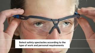 How do I fit uvex safety spectacles correctly?