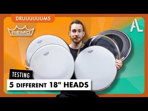 5 DIFFERENT @remopercussion HEADS ON A 18'' KICK DRUM