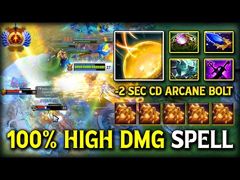 AMAZING NUKE DAMAGE MID Skywrath Mage | Aghs Scepter + OC Build -2Sec Cooldowns Arcane Bolt DotA 2
