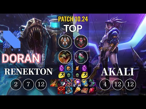 DRX Doran Renekton vs Akali Top - KR Patch 10.24