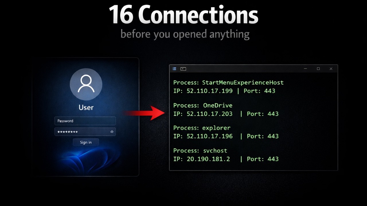 I Watched Every Connection Windows 11 Made When I Signed In — Here's What I Found