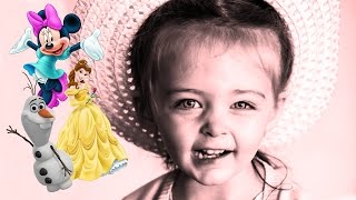 Disney Princess Tea Party with Emily! Olaf, Belle, Minnie Mouse - Kinder Playtime