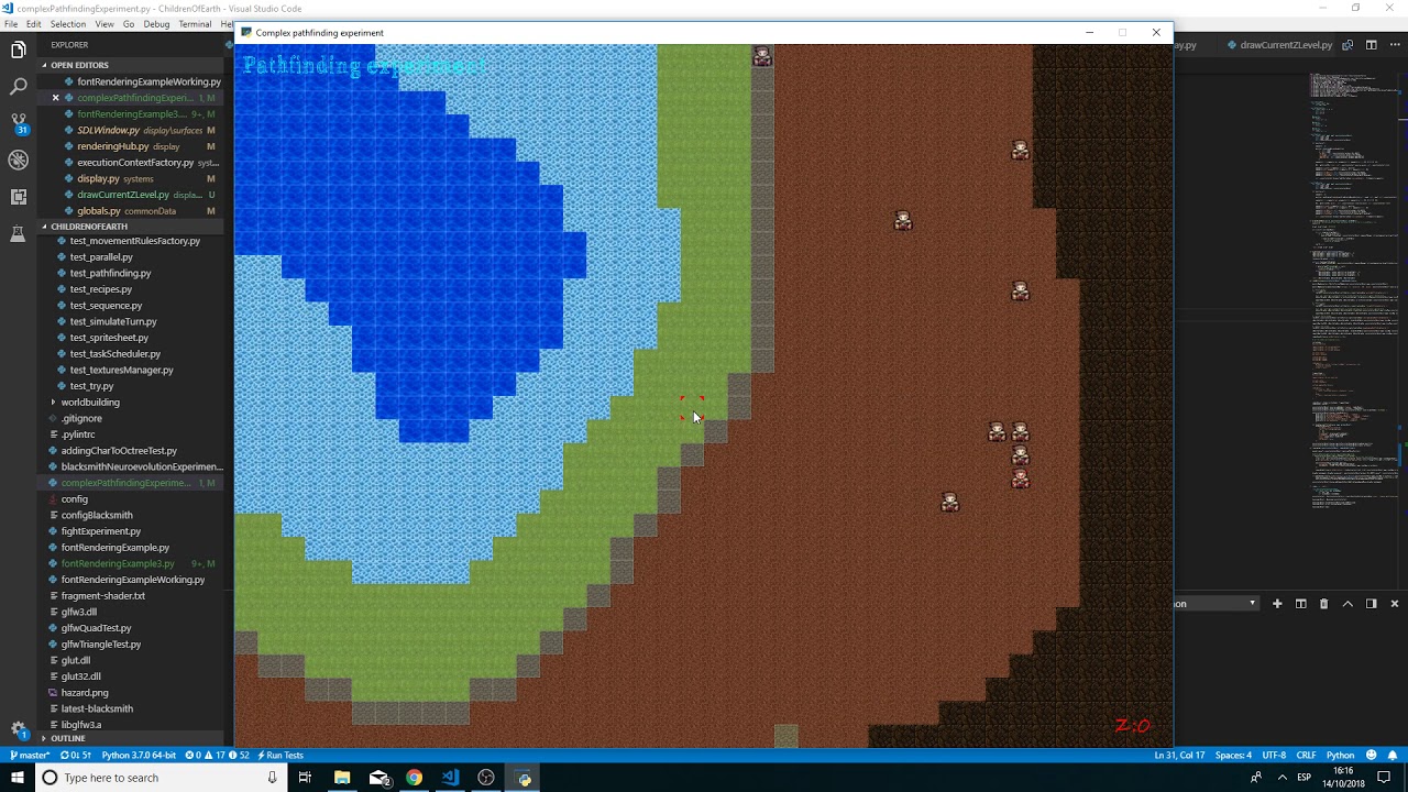 Pathfinding experiment rendered with OpenGL