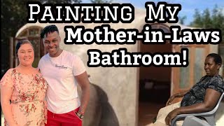 Painting My Mother-in-Laws Bathroom | Remodel | DIY | Vlog | DITL | Sylvia And Koree Bichanga |