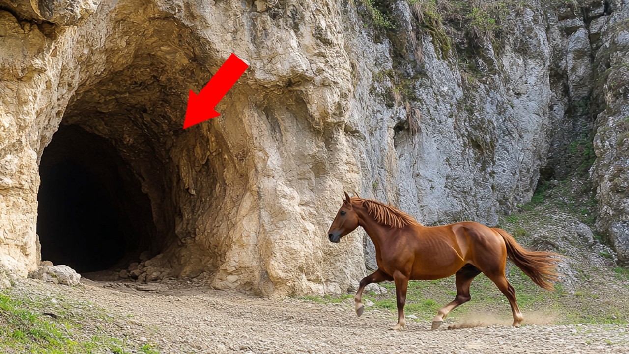 HORSE NEIGHS NON-STOP IN FRONT OF A CAVE... THE FARMER ENTERS AND DISCOVERS SOMETHING INCREDIBLE