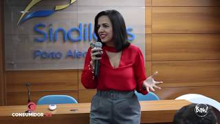 Patrícia Palermo, economista-chefe da Fecomércio/RS, no Café com Lojistas do Sindilojasc