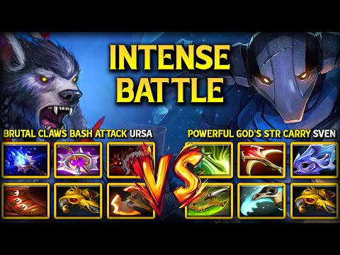 INTENSE CARRY BATTLE | BRUTAL CLAWS BASH ATTACK URSA VS. POWERFUL GOD'S STR SVEN 7.39e Dota 2