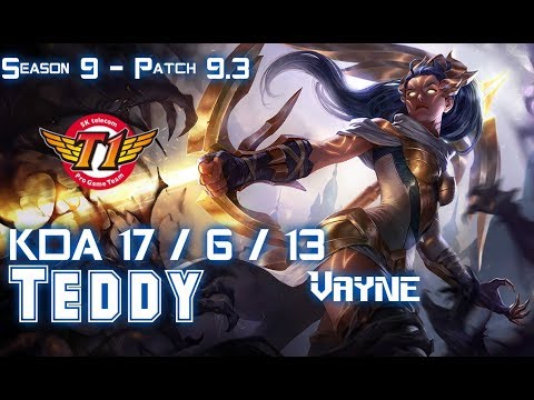 SKT Teddy VAYNE vs EZREAL ADC - Patch 9.3 KR Ranked