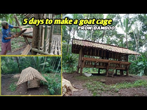 , title : '5 Hari membuat kandang kambing sederhana dari bambu// 5 days to make a minimalist cage'