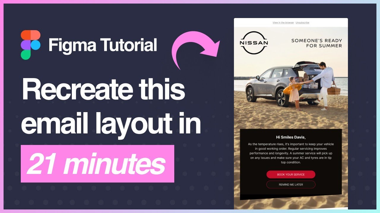 Figma Tutorial: Design a Nissan email template using Emailify