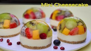 No-Bake / No-Egg / 컵 계량 / 과일 미니 젤리 치즈케이크 / Easy Fruits Mini Jelly Cheesecake Recipe / ASMR