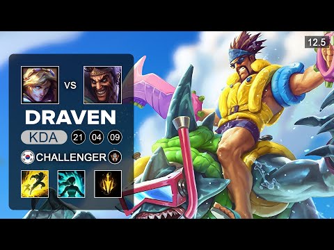 Draven ADC vs Ezreal - KR Challenger - Season 12 Patch 12.5