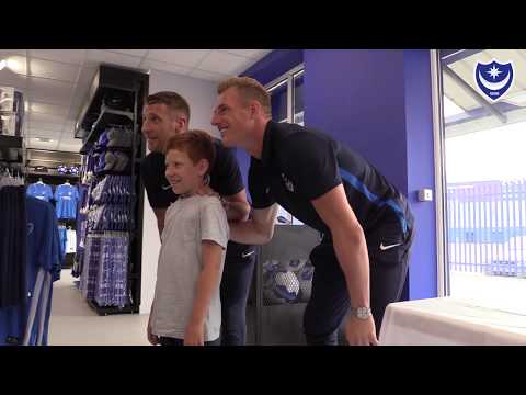 Lee Brown and Craig MacGillivray meet fans at Pompey away kit launch