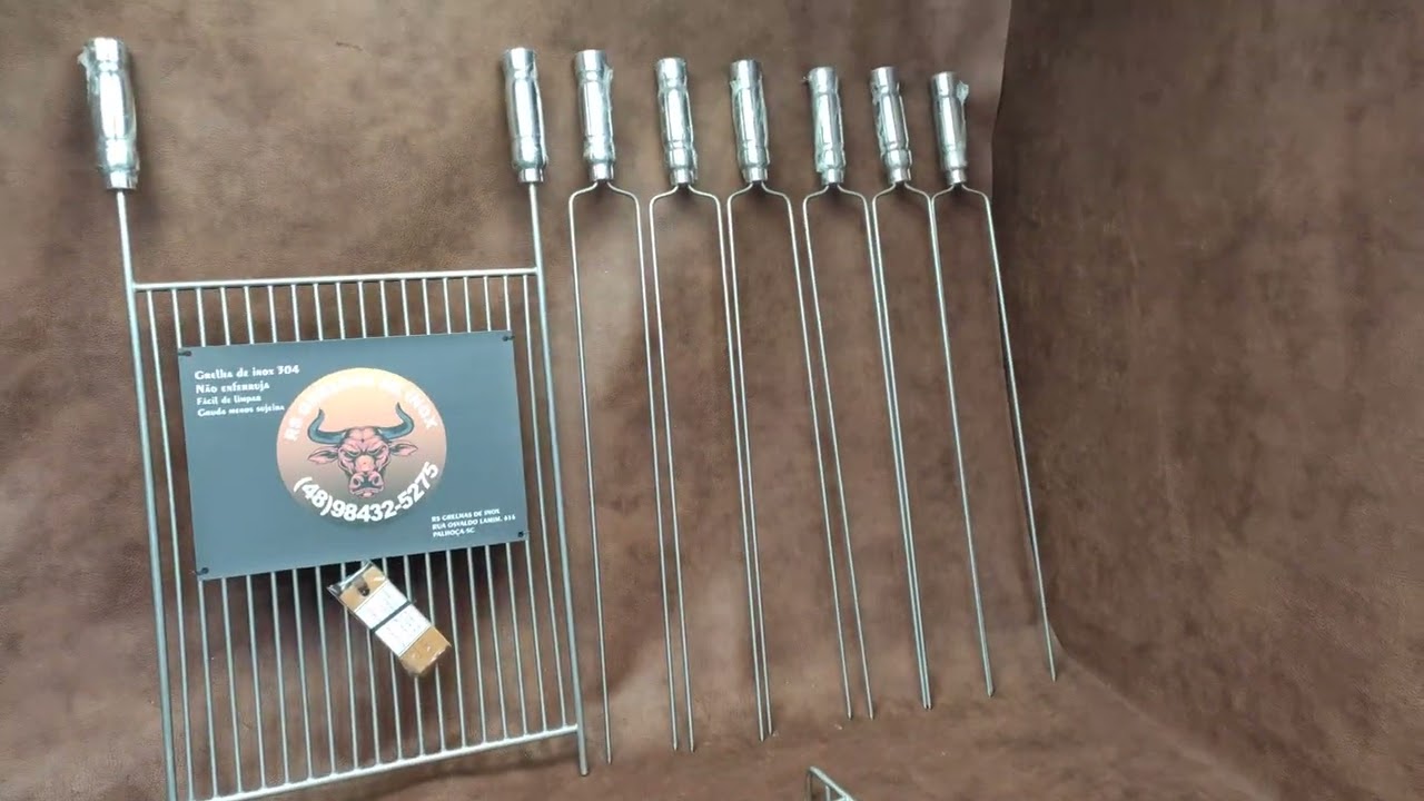 kit grelha e espetos inox sob medida