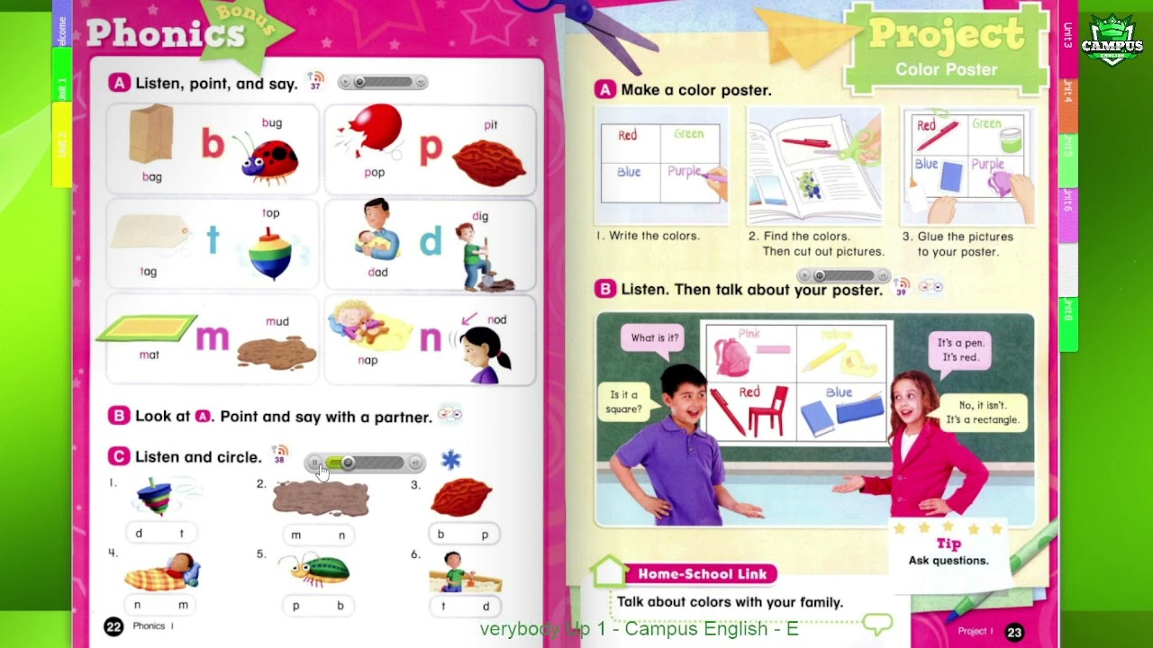 Everybody up 1 - Check up 1 - Units 1 and 2 - phonics bonus