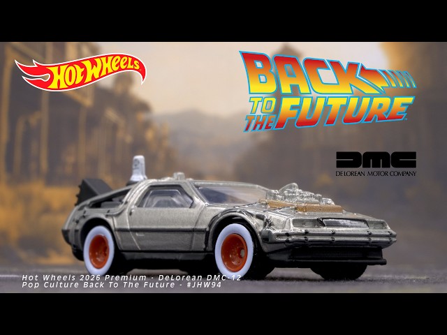 Vídeo relacionado con Hot Wheels Premium Pop Culture Back to the Future Part III DeLorean Time Machine 1955, metal fundido a presión con neumáticos Whitewall Real Riders, colección 2026