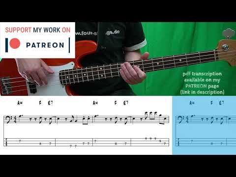 Santana -  Smooth (Bass cover with tabs)
