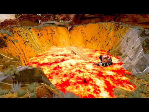 Cars vs Lava Traps #3 BeamNg Drive