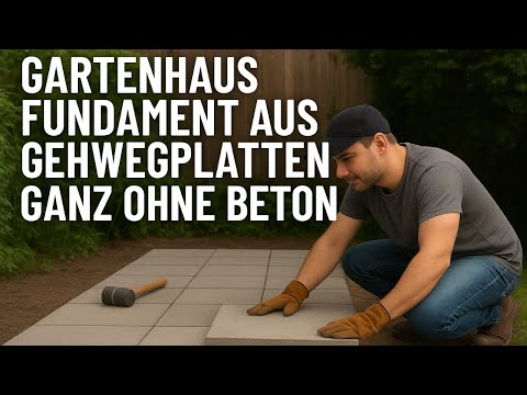 Garden house foundation made of paving slabs – completely without concrete
