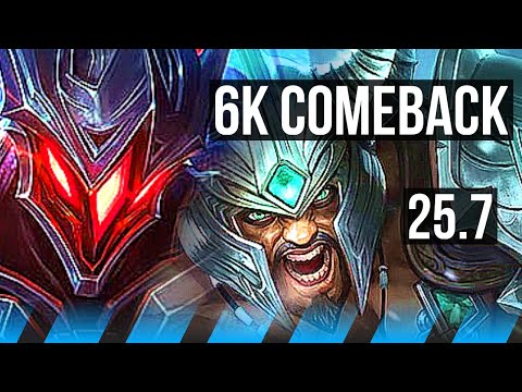ZED vs TRYNDAMERE (MID) | 6k comeback, 14/4/11 | KR Master | 25.7