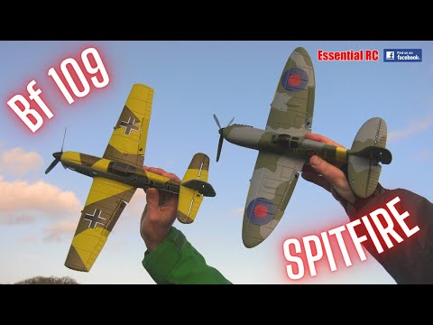 MINI SPITFIRE vs MESSERSCHMITT Bf 109 BATTLE | Eachine RC Warbirds