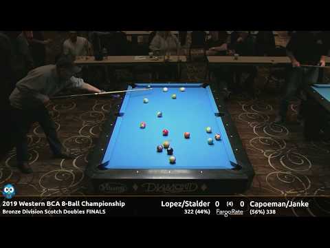 Lopez/Stalder vs Capoeman/Janke - Bronze Scotch Doubles Finals - 2019 Western BCA 8-Ball Championshp