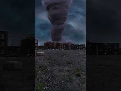 Tornado with lightning, hurricane