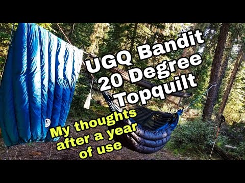 UGQ Bandit topquilt review after a year of use! Custom ultralight top quilt!
