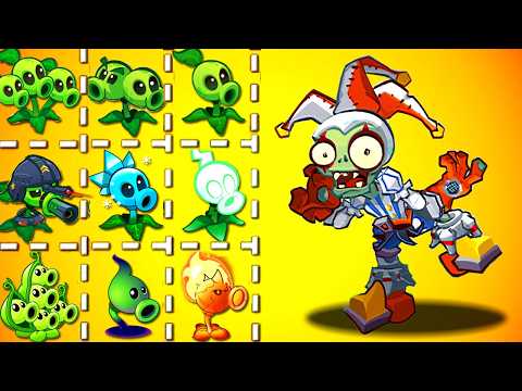 Pvz 2 & Pvz 3 Challenge - All PEA Plants vs Jester Zombie - Who Will Win?