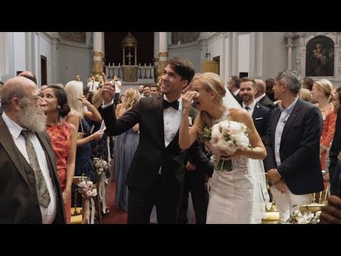 LOVE ACTUALLY remake wedding surprise. Groom surprises bride.