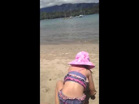 Caylin making sand castle