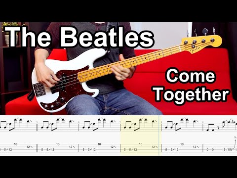 The Beatles - Come Together // BASS COVER + Play-Along Tabs