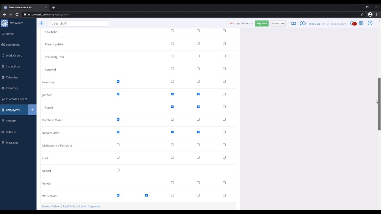 Maintenance Pro Web - Setting Up Users