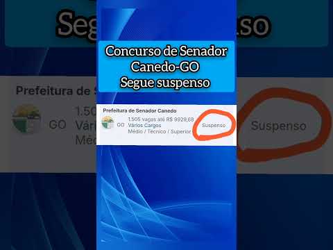 Concurso de Senador Canedo-GO segue suspenso.