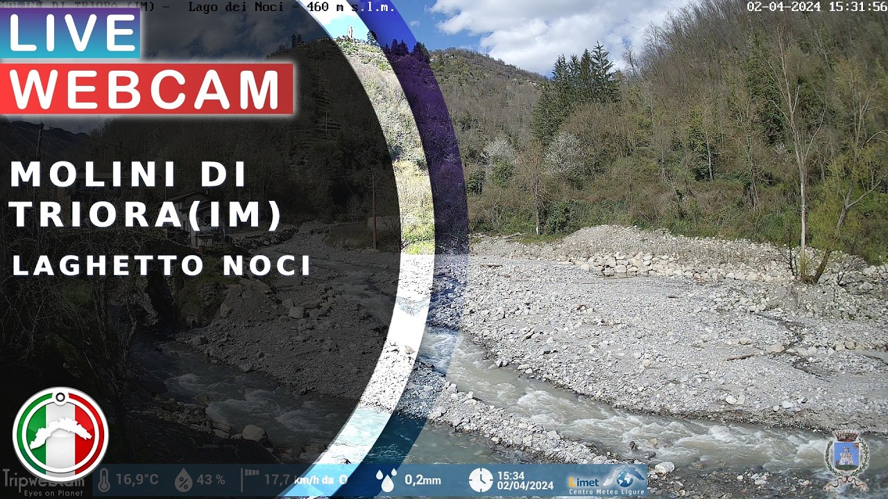 Live webcam view of Torrente Capriolo y Lago dei Noci