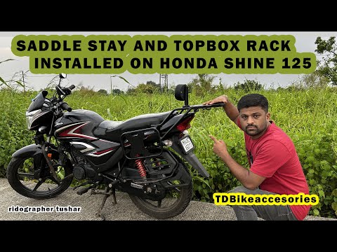 Saddle Stay & Topbox Rack installed on Honda Shine 125 | TD Bike Accessories | Ridographer Tushar
