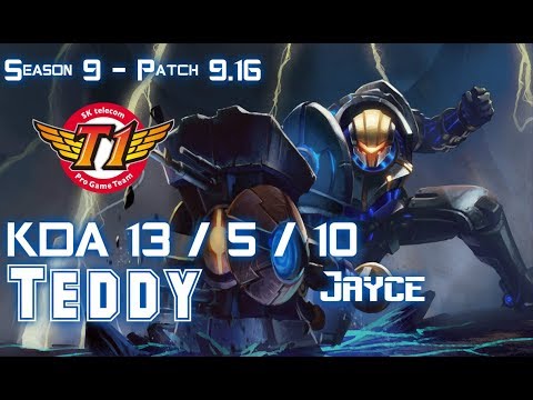 SKT T1 Teddy JAYCE vs EZREAL ADC - Patch 9.16 KR Ranked