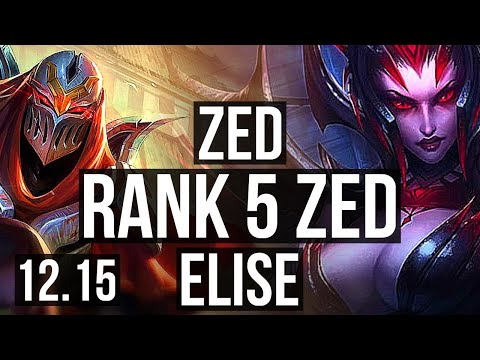 ZED vs ELISE (JNG) | 11/0/2, Rank 5 Zed, 1.8M mastery, Legendary, 600+ games | TR Challenger | 12.15