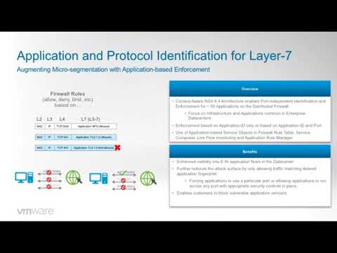 VMware NSX for vSphere 6.4: Application and Protocol Identification