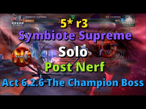 5* r3 Symbiote Supreme Solo Post nerf Act 6.2.6 The Champion Boss #MCOC(Marvel Contest of Champions)