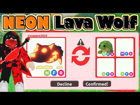 TRADING FIRST NEON LAVA WOLF 🐺 IN ADOPT ME HALLOWEEN UPDATE