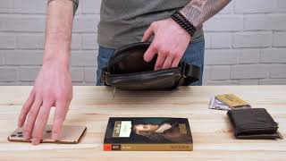 Сумка чоловіча компактна шкіряна 14909 Vintage чорна