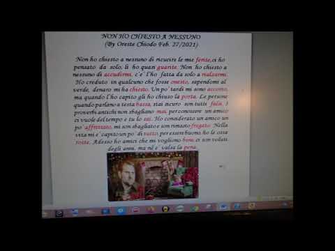Non ho chiesto a nessuno Oreste Chiodo poesia