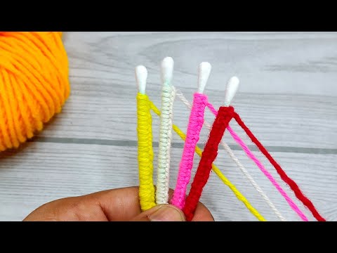 2 Superb Woolen Yarn Flower making ideas with Cotton Buds | Easy Sewing Hack