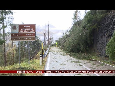 Extreme weather 2018 - Destructive storms (Italy) - BBC News - 3rd November 2018