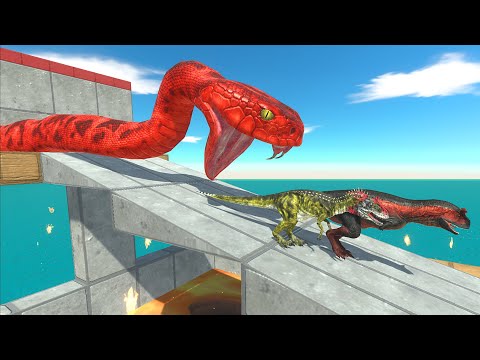Snake Hunter Challenge - Which dinosaur or unit will survive? - Animal Revolt Battle Simulator