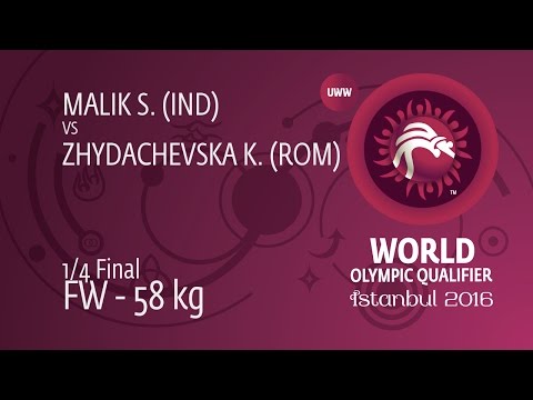 1/4 FW - 58 kg: S. MALIK (IND) df. K. ZHYDACHEVSKA (ROM) by TF, 12-2