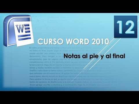 Curso Word 2010 AV Notas al pie y al final Vídeo 12