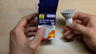 Poundland GU10 LED bulb on 120 volts